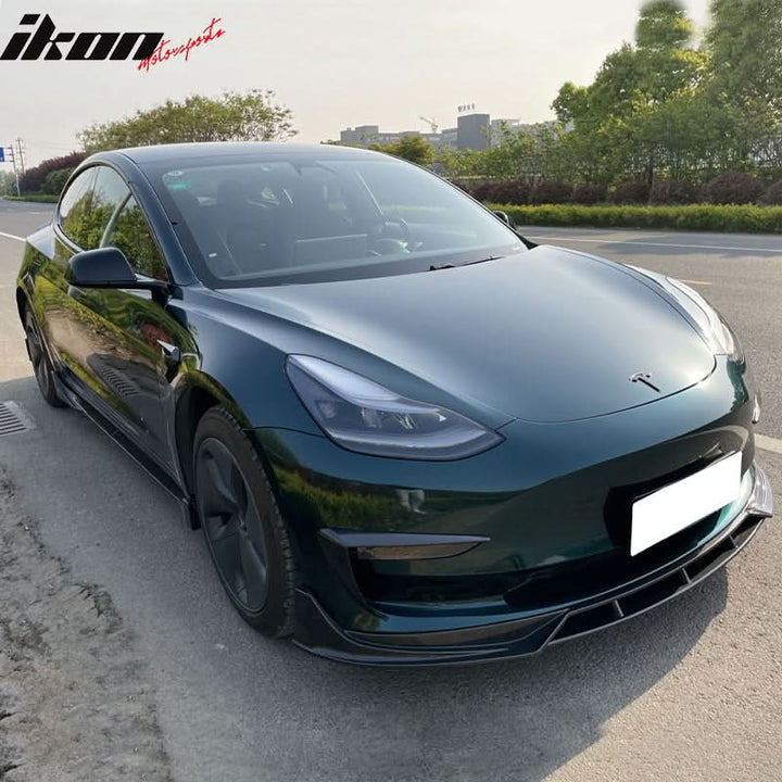 2017-2022 Tesla Model 3 IKON Style Side Skirts Rocker Panel ABS 4PC