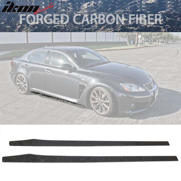 77.5" Side Skirt Extension Flat Bottom Line Lip - Forged Carbon Fiber