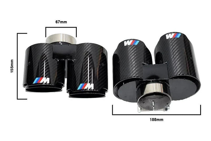 BMW 3/4 Series G20/G21 G22 G26 Carbon Fiber Dual Muffler Tips (2019+)