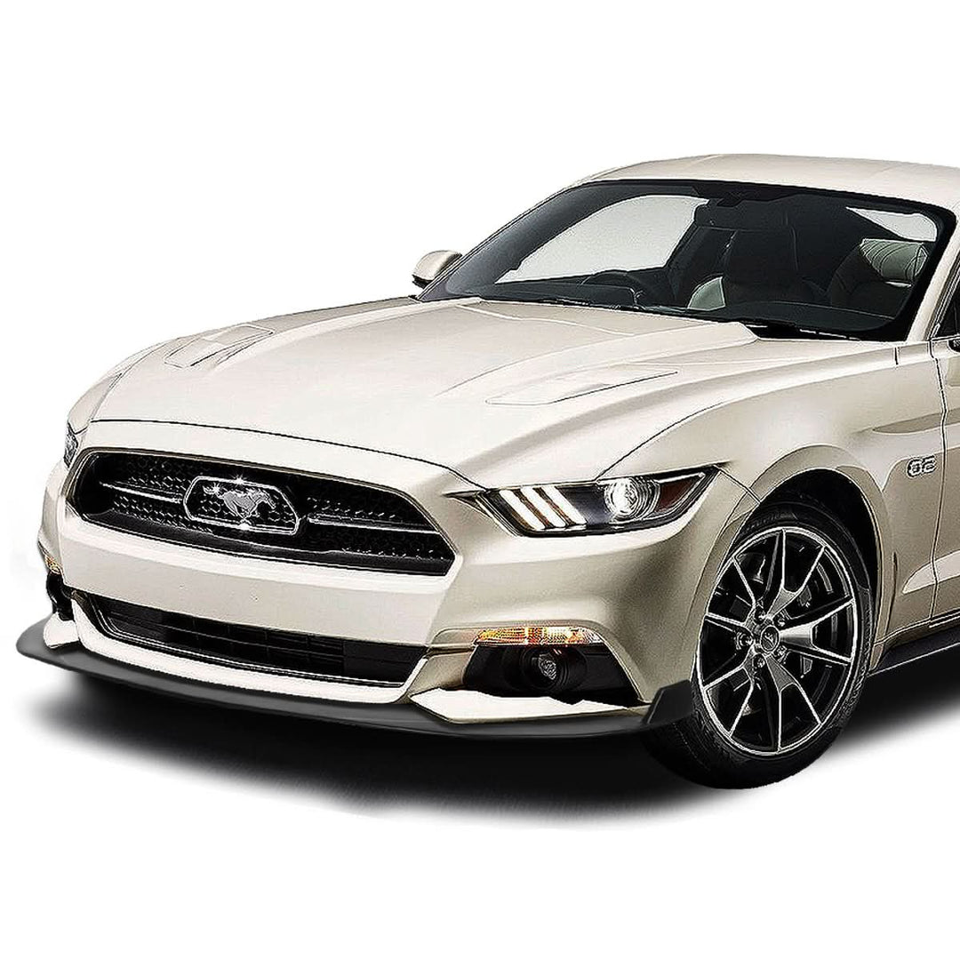 15-17 Ford Mustang Splitter Style Front Bumper Lip - Matte Black