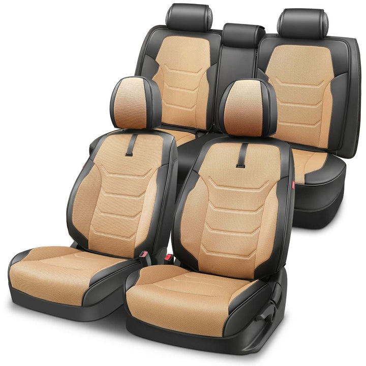 Sport Series Full Set Seat Covers - Black/Beige
