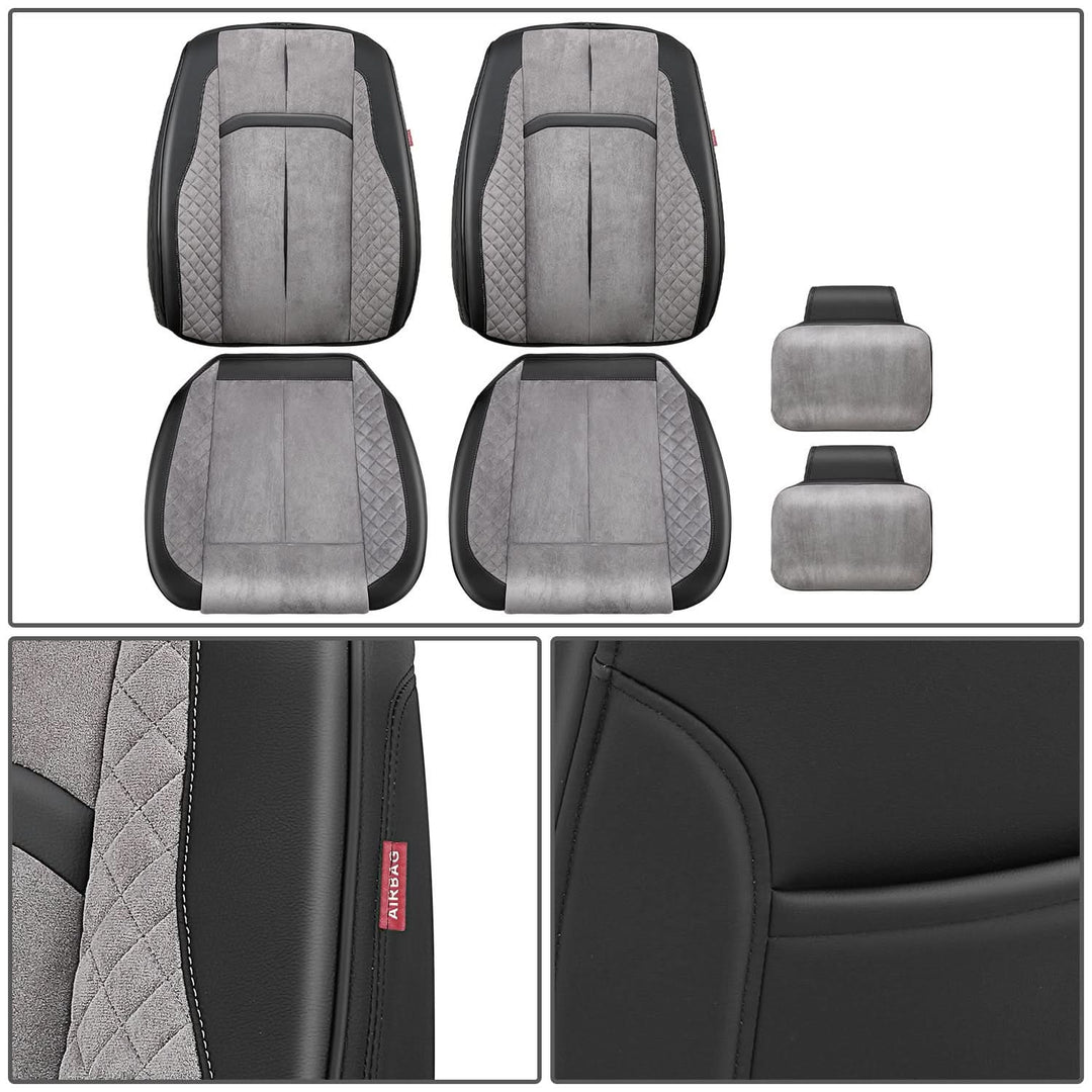 Voris Style Front Row Seat Covers - Black/Grey