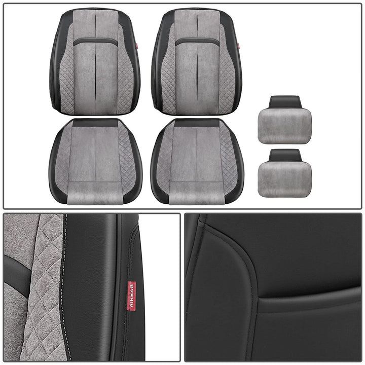 Voris Style Front Row Seat Covers - Black/Grey