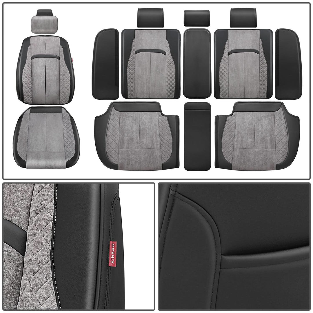 Voris Style Full Set Seat Covers - Black/Grey