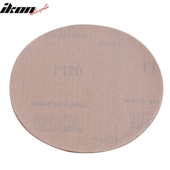 50PC 5" Wet Dry No Hole Sand Paper Disc 120 Grit Sanding Sandpaper