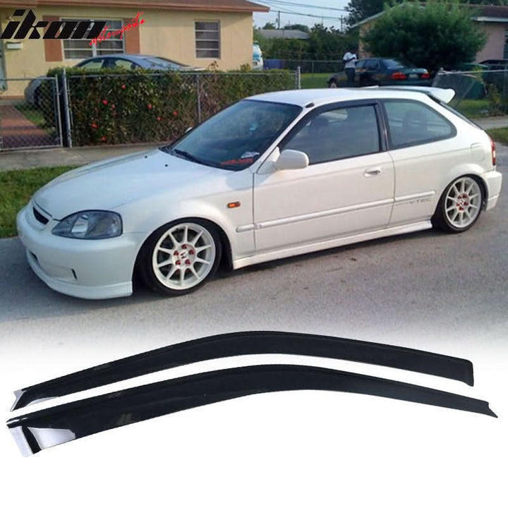 Fits 96-98 Honda Civic TR Front Rear Bumper Lip + Sun Window Visor