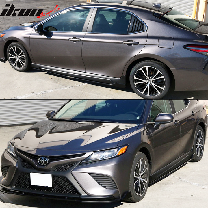 2018-2024 Camry IKON Side Skirt & Gloss Black Rocker Panel