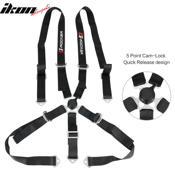 Universal Brown Racing Seat with Dual Slider 5 Point Cam-lock Belt PU