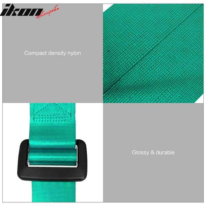 Universal Orange Bezel Racing Seat Dual Slider Buckle Belt PU Carbon