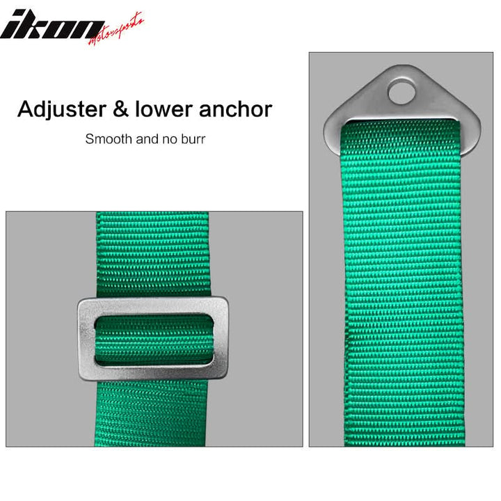 Universal O. Bezel Racing Seat Dual Slider Cam-lock Belt PU Carbon