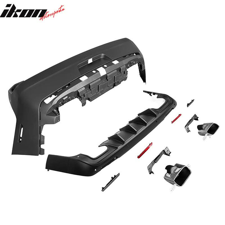 2008-2014 Dodge Challenger 2015+ SRT Hellcat Rear Bumper + V3 Diffuser