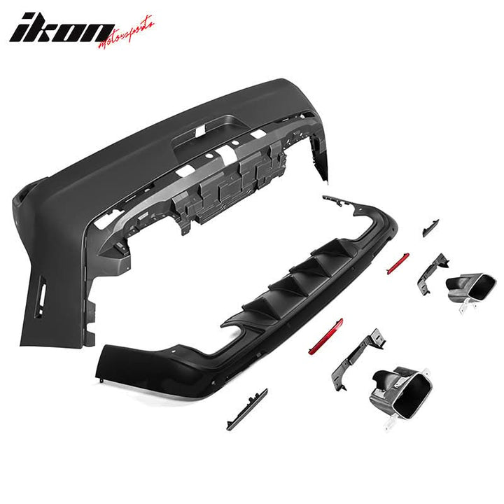 2008-2014 Dodge Challenger Front+Rear Bumper Cover+Lip+Diffuser PP