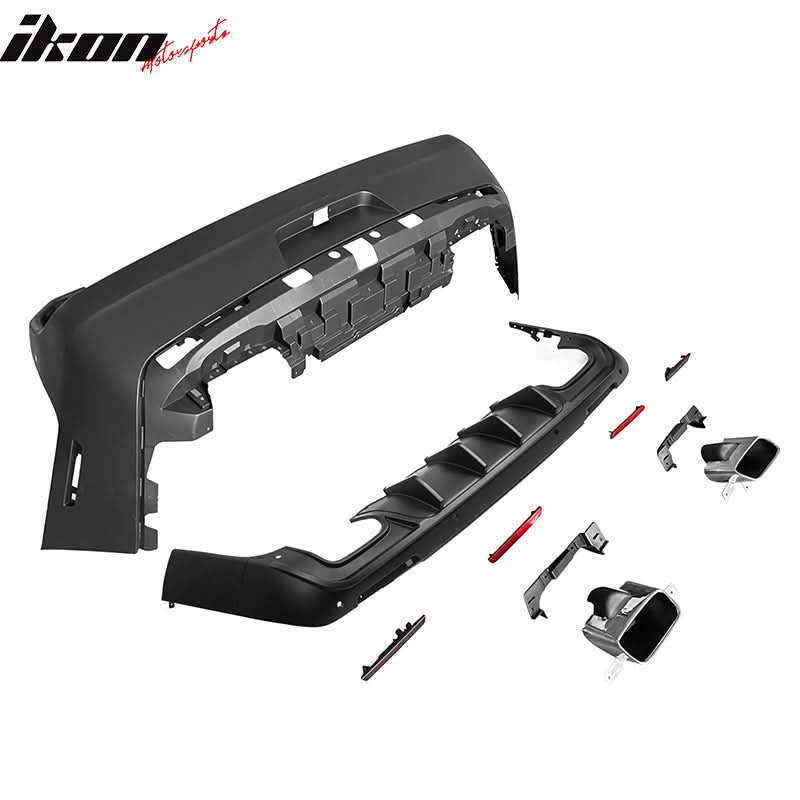 2008-2014 Dodge Challenger Front + Rear Bumper Cover + Diffuser PP