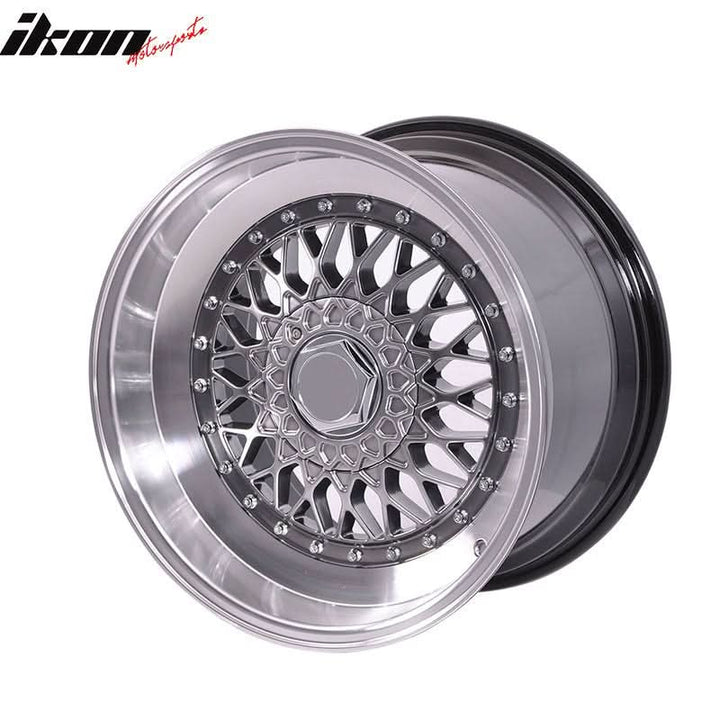 (2) 17X8.5 +25 5X100 / 5X114.3 Step Lip Deep Dish Mesh Wheels Rims