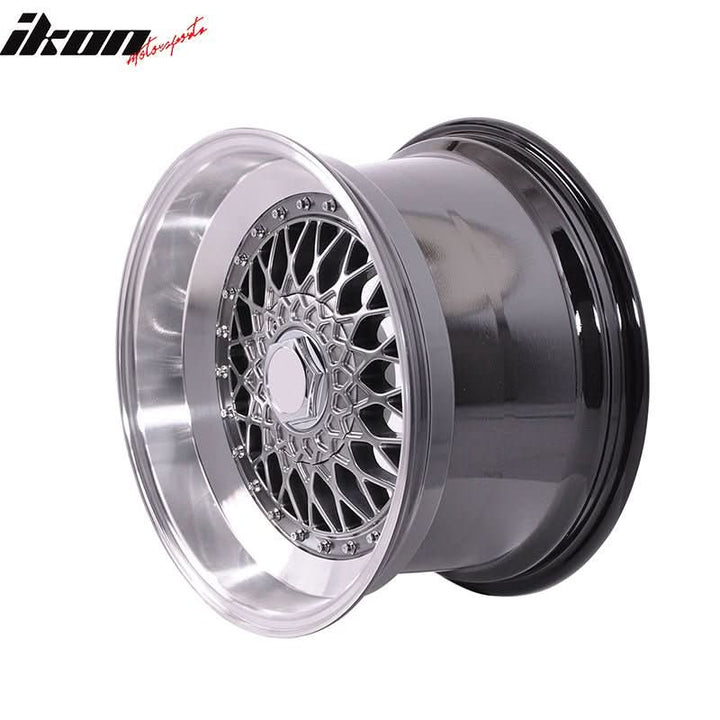(2) 17X8.5 +25 5X100 / 5X114.3 Step Lip Deep Dish Mesh Wheels Rims