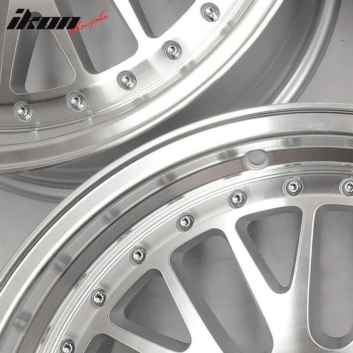 (2) 18X8.5 +35 5X100 Step Lip Mesh Wheels Rims Replacement Car Wheel