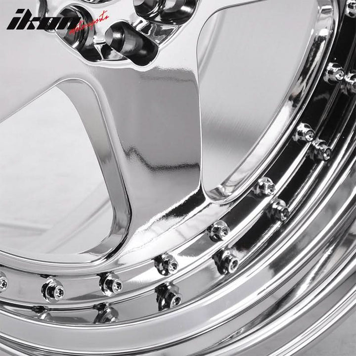 (4) 18X9.0 +30 5X100 / 5X114.3 Step Lip 5 Spoke Wheels Rim Replacement