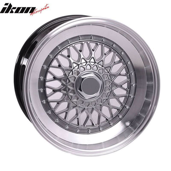 (4) 17X8.5 +25 5X100 / 5X114.3 Step Lip Deep Dish Mesh Wheels Rims