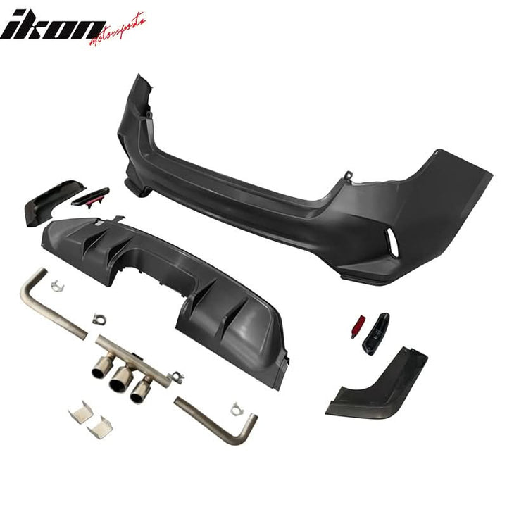 2022-2024 Honda Civic EX Touring Rear Bumper Cover Set + Exhaust Pipe