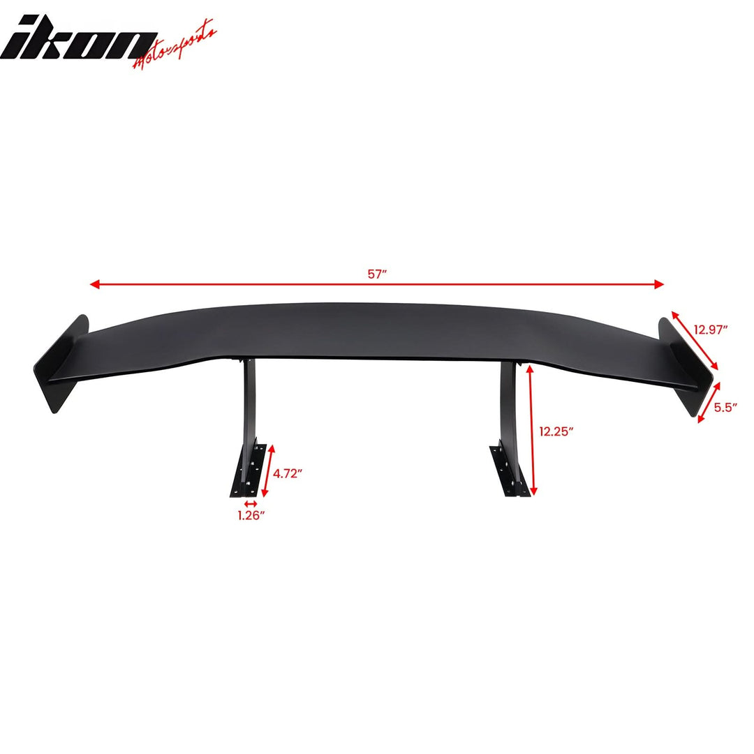 Universal 57'' GT Trunk Spoiler V1 Brackets V4A Legs + Side Plates ABS