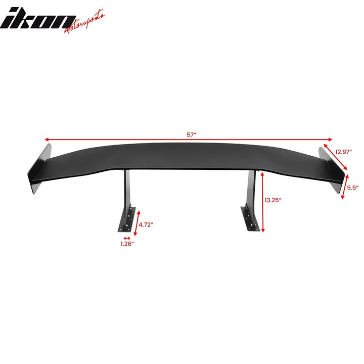 Universal 57'' GT Trunk Spoiler V1 Brackets V4C Legs + V4A Plates ABS