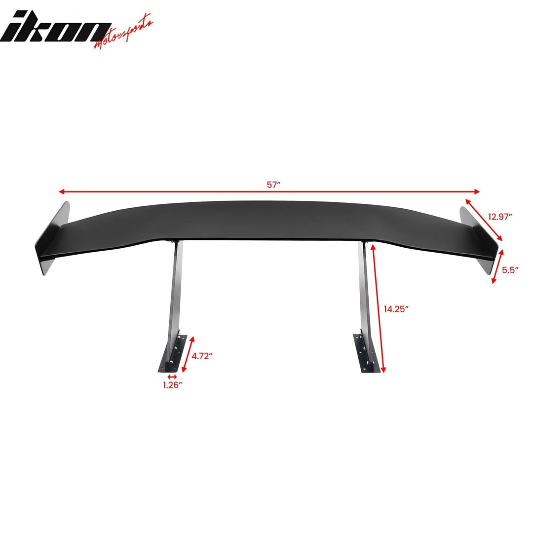 Universal 57'' GT Trunk Spoiler V1 Brackets V4D Legs + V4A Plates ABS
