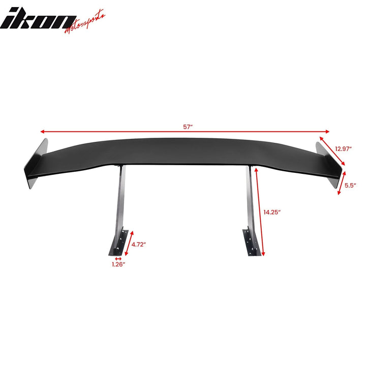 Universal 57'' GT Trunk Spoiler V1 Brackets V4D Legs + V4A Plates ABS
