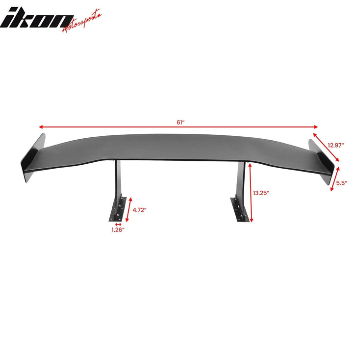 Universal 61'' GT Trunk Spoiler V1 Brackets V4C Legs + V4A Plates ABS