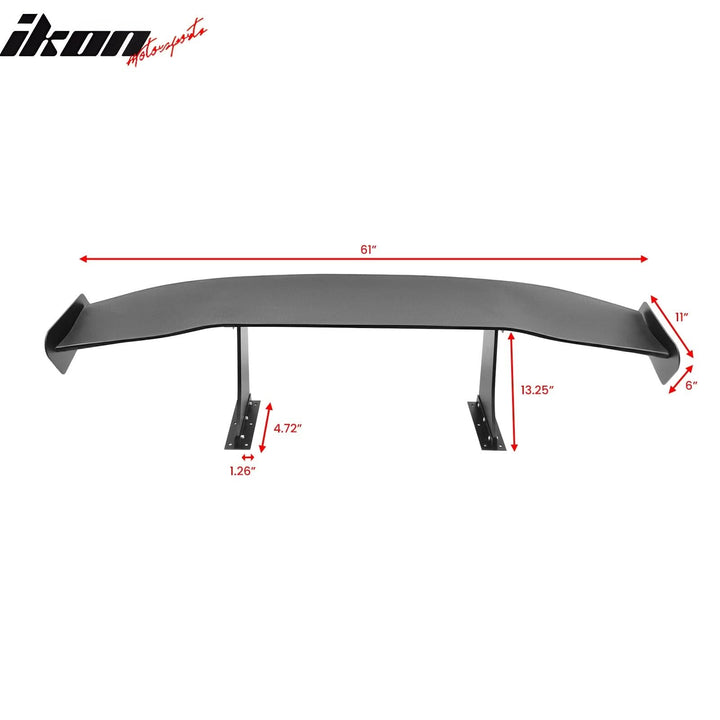 Universal 61'' GT Trunk Spoiler V1 Brackets V4C Legs + Side Plates ABS