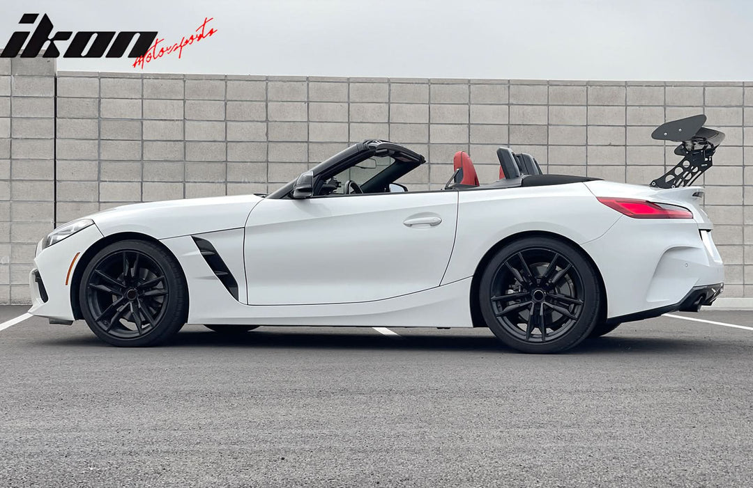 56"Inch GT Style Trunk Spoiler V1 Side Plates V5 Legs 3D Carbon Fiber