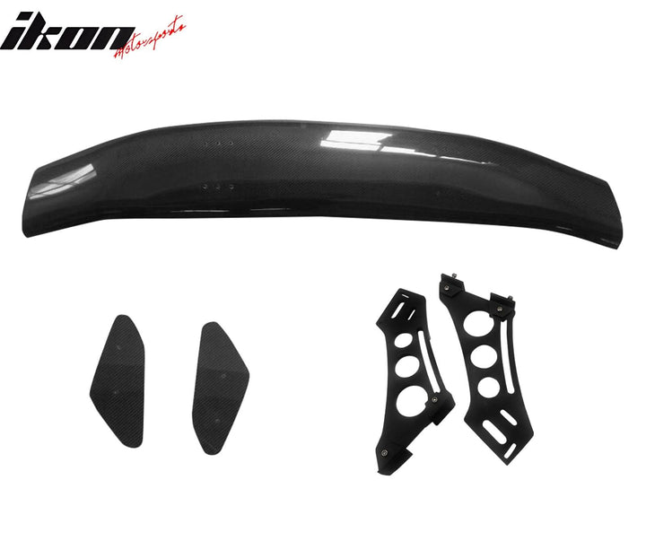 56"Inch GT Style Trunk Spoiler V1 Side Plates V5 Legs 3D Carbon Fiber