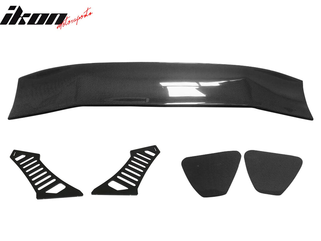 56"Inch GT Style Trunk Spoiler V3 Side Plates V3 Legs 3D Carbon Fiber