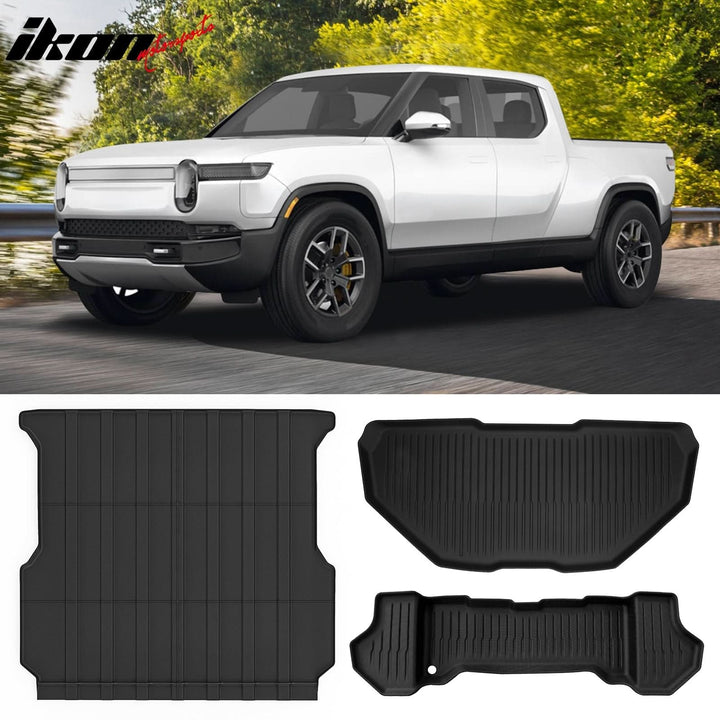 2022-2024 Rivian R1T Front Storage Rear Truck Bed Mat TPE 3D Liner