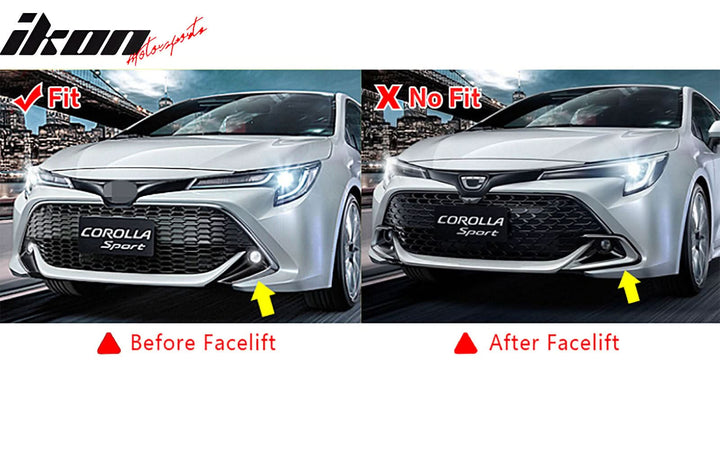 2019-2021 Toyota Corolla Gloss Black Front Bumper Lip + Side Canards