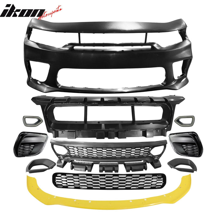 2015-2023 Dodge Charger Widebody SRT Bumper Cover Yellow Lip PP