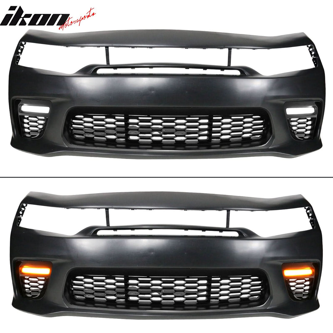 2015-2023 Dodge Charger Widebody SRT Bumper Cover Yellow Lip LED PP