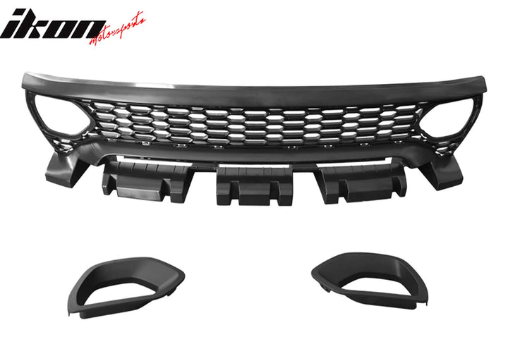 2015-2023 Charger Widebody Rear Bumper Covers W/ SRT Grilles LED ABS