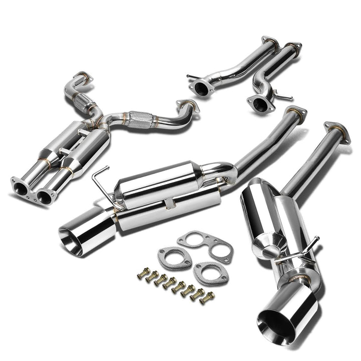 09-16 Nissan 370Z Dual Rolled Tip Catback Exhaust Stainless Steel