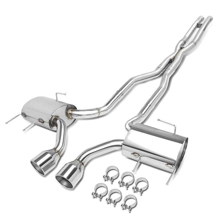 2009-2011 Cadillac CTS-V Dual Rolled Tip Catback Exhaust - Stainless Steel