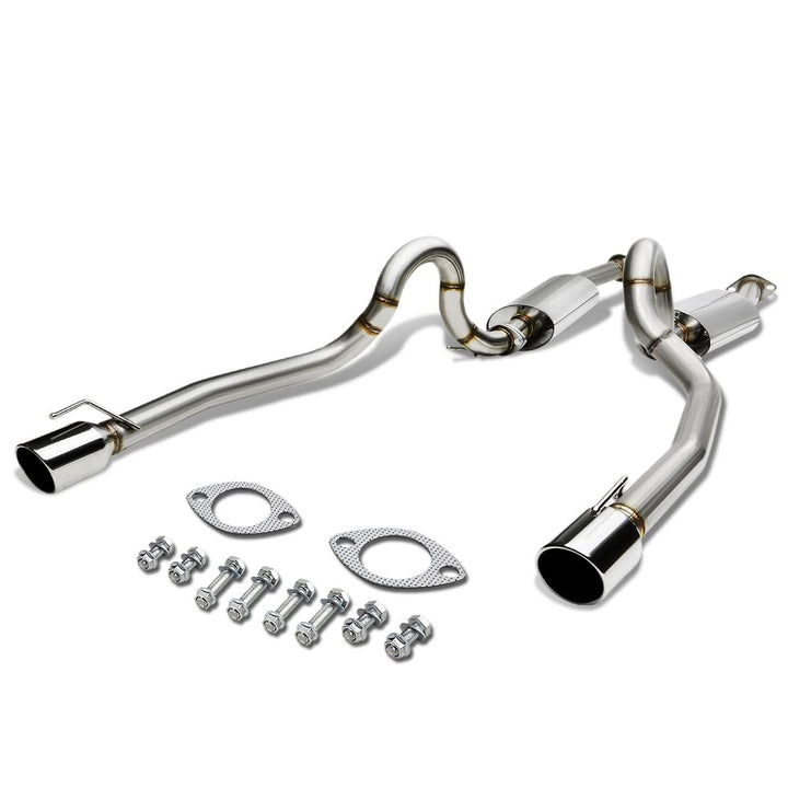 1996-2004 Ford Mustang V8 Catback Exhaust Dual Round Tip Stainless Steel