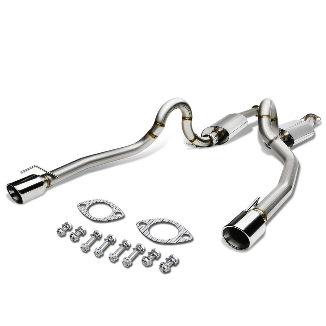1996-2004 Ford Mustang V8 Dual Rolled Tip Catback Exhaust - Stainless Steel