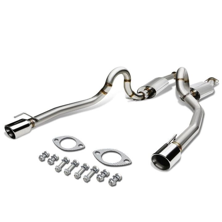 1996-2004 Ford Mustang V8 Dual Rolled Tip Catback Exhaust - Stainless Steel