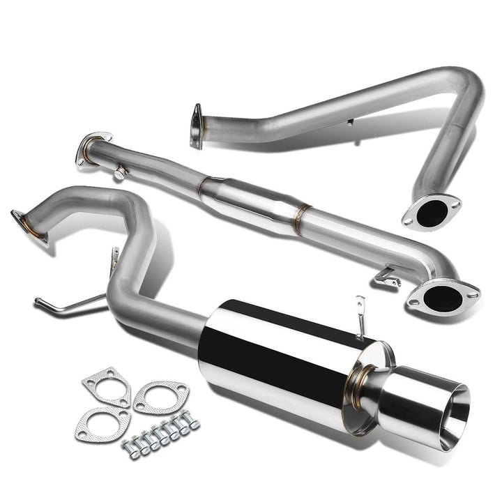 1999-2003 Mitsubishi Galant Single Rolled Tip Catback Exhaust Stainless Steel