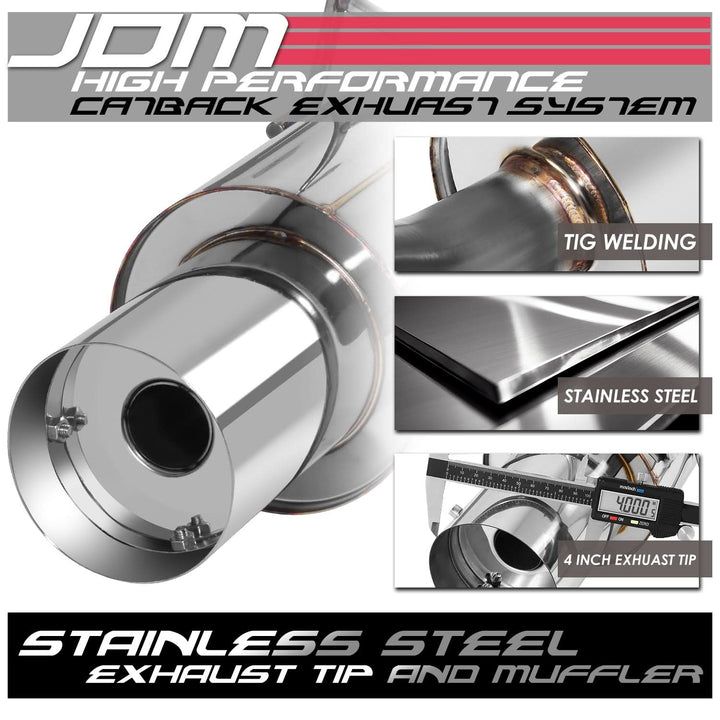 01-05 Honda Civic DX/LX Catback Exhaust Single Tip Stainless Steel