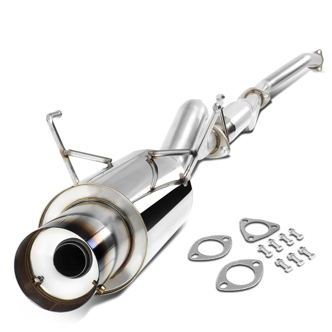 2001-2005 Honda Civic Single Burnt Tip Catback Exhaust Stainless Steel