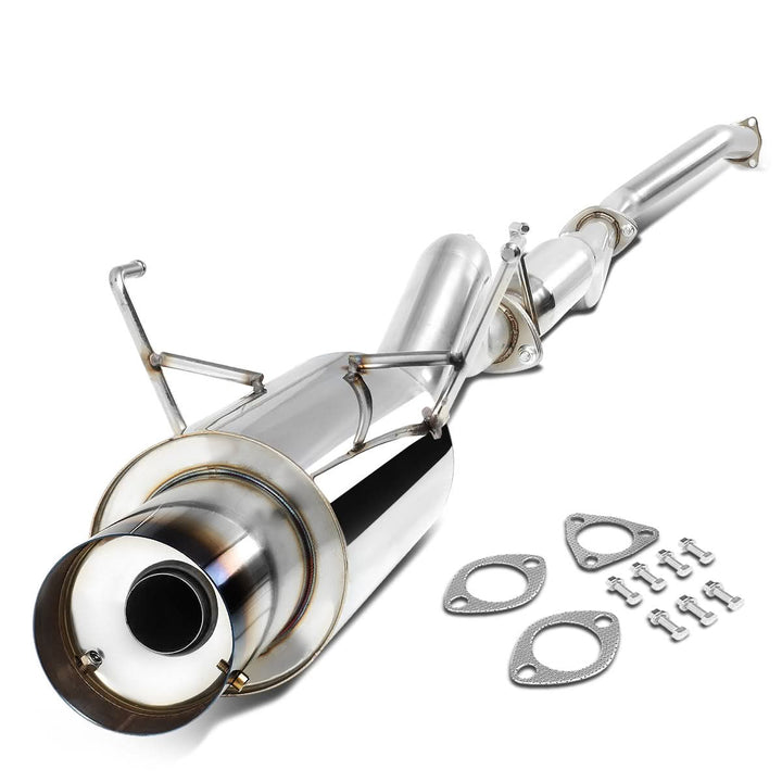 2001-2005 Honda Civic Single Burnt Tip Catback Exhaust Stainless Steel