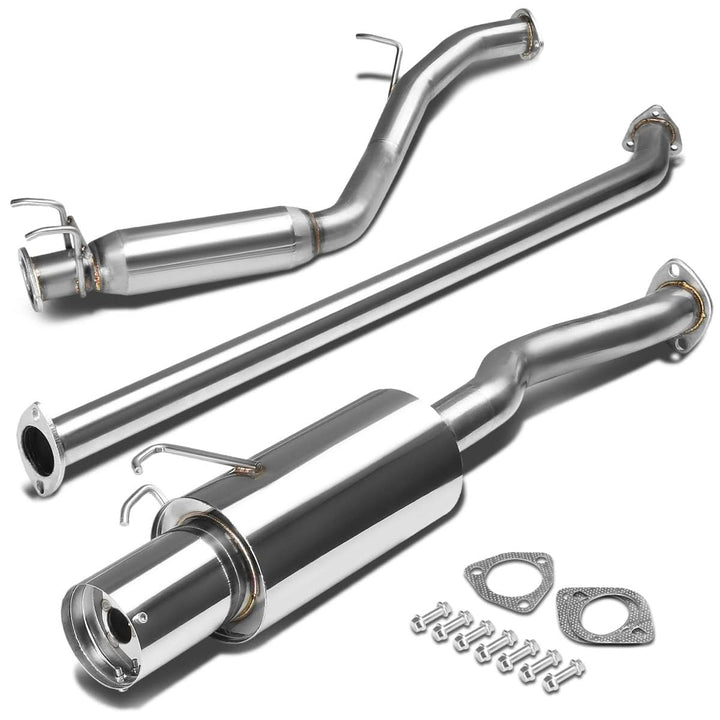 06-08 Honda Civic EX Single Tip Catback Exhaust - Stainless Steel