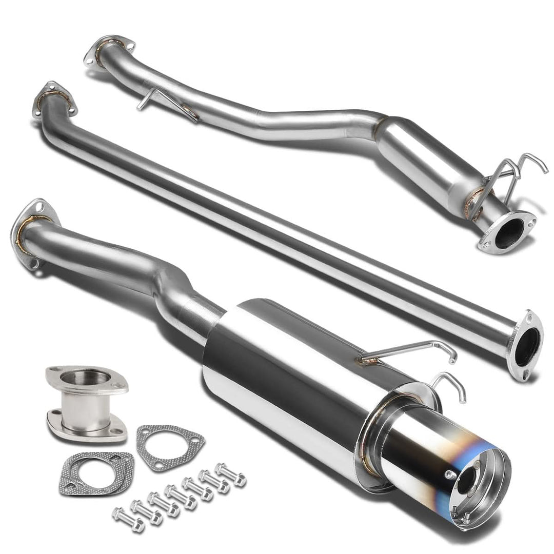 06-08 Honda Civic EX Catback Exhaust Single Burnt Tip Stainless Steel