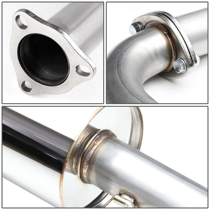 88-91 Honda Civic 4-Door Catback Exhaust Single Tip Stainless Steel