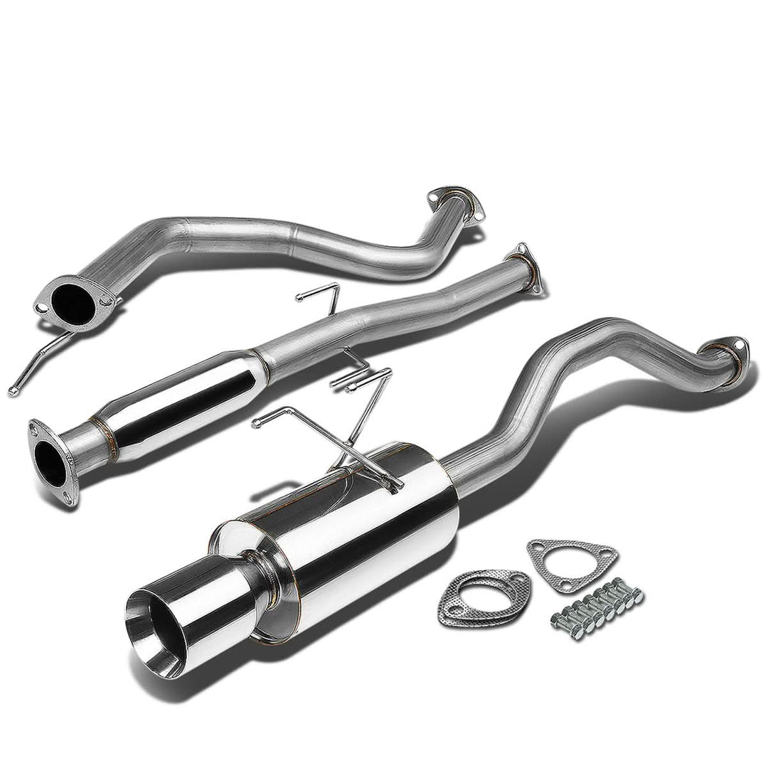 92-00 Honda Civic Catback Exhaust Single Rolled Tip Stainless Steel